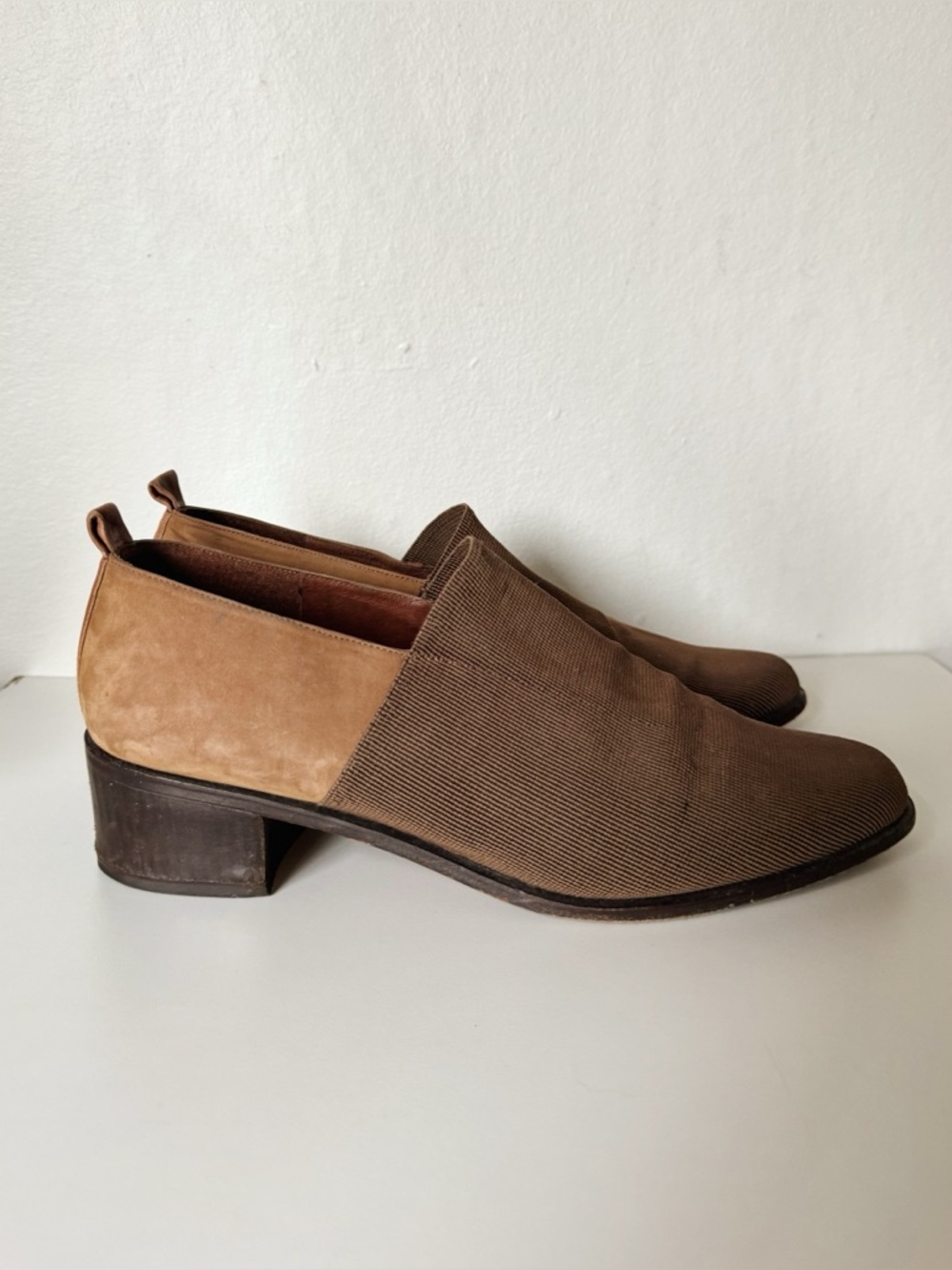 Donald J Pliner Leather Block Heel Loafers